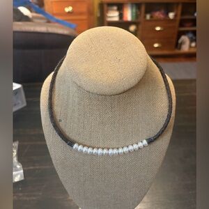 Honora Freshwater Pearl Leather and 925 Necklace